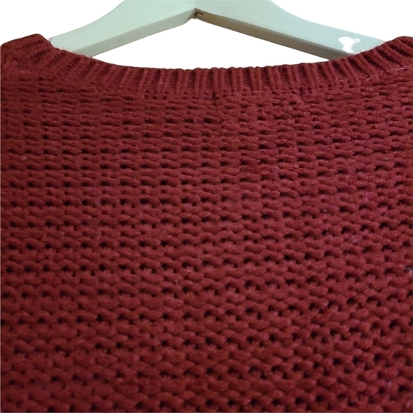 Amisu rhubarb long-sleeved knitted cozy red sweater - Picture 5 of 9